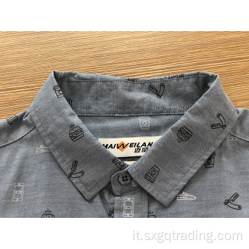 Camicia a maniche corte con stampa TC maschile